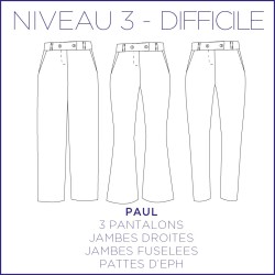 Pattern Paul 3 pants - US/UK: 2/6, 14/18 - Level Advanced