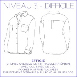 Patron de couture de la chemise oversize Effigie - 34/48 - Difficile