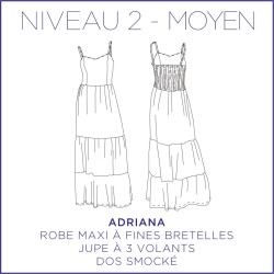 Pattern Adriana - Dress - US/UK: 2/6, 16/20 - Intermediate