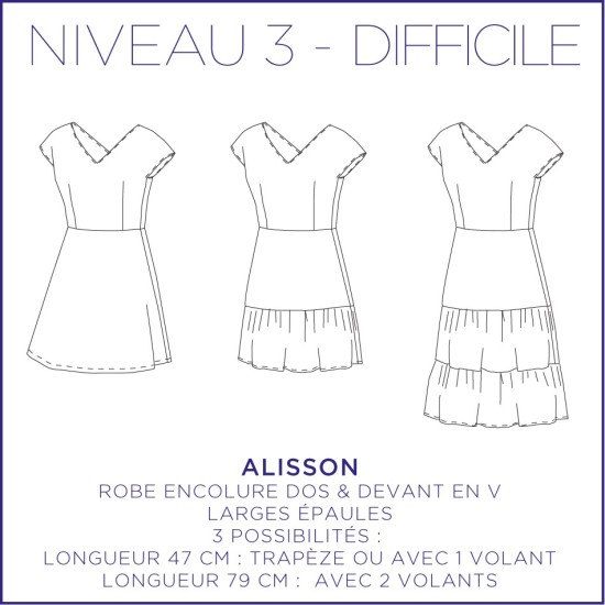 Pattern Alisson - Dress - 34/48 (US/UK: 2/6, 16/20) - Advanced