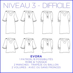 Pattern Evora - Dress & Tunic - 34/48 (US/UK: 2/6, 16/20) - Advanced