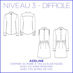 Patron de la chemise & robe Adeline - 34/48 - Difficile