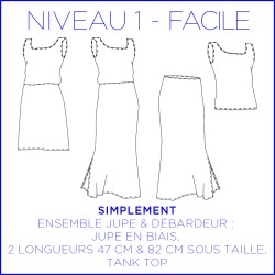 Pattern PS Simplement - Skirt & Top - 48/56 (US/UK : 16/20, 24/28) - XL/3XL - Beginner