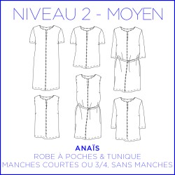 Pattern Anais - Tunic & Dress - 34/56 (US/UK: 2/6, 24/28) - Intermediate