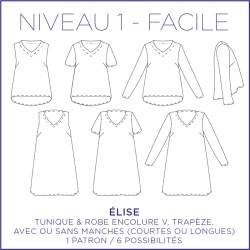 Pattern Elise - Tunic & Dress - 34/48 (US/UK: 2/6, 16/20) - Beginner