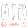 Patron Philaé - Pantalon - FR 34/56, US 2/24, UK 6/28 - Difficile