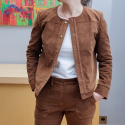 Sewing pattern Noxie, a fitted jacket with bold, modern lines