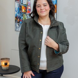Sewing pattern Noxie, a fitted jacket with bold, modern lines